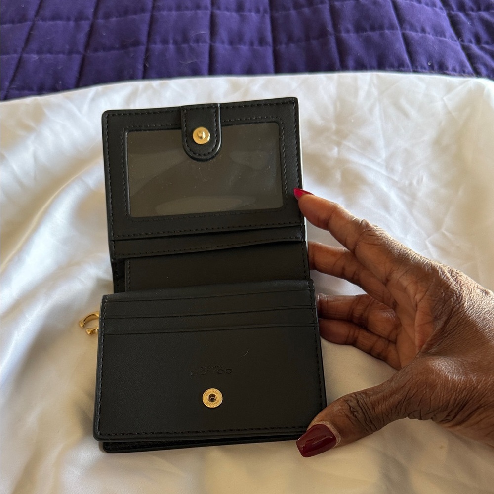 Coach Black Leather Wallet with Gold Accents - Picture 2 of 4